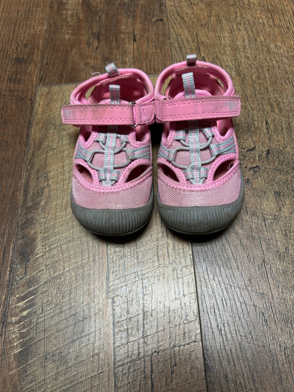 OshKosh B'gosh Pink Girls Closed-Toe Hook-and-Loop Sandals